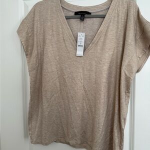 White House Black Market Tan Cream Relaxed Short Sleeve Tee